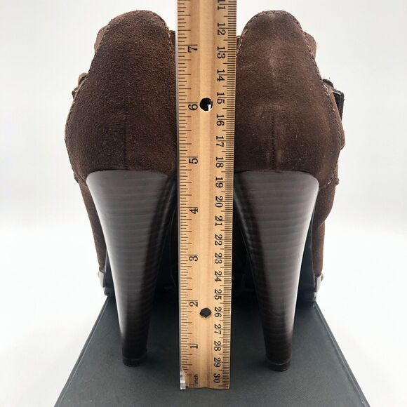 Colin‎ Stuart heeled Booties Women's Size 8 Brown Suede Adjustable buckle - Picture 7 of 10